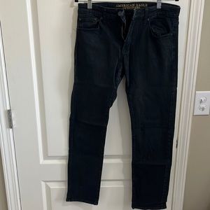 Mens American Eagle black jeans 30 x32 slim straight leg